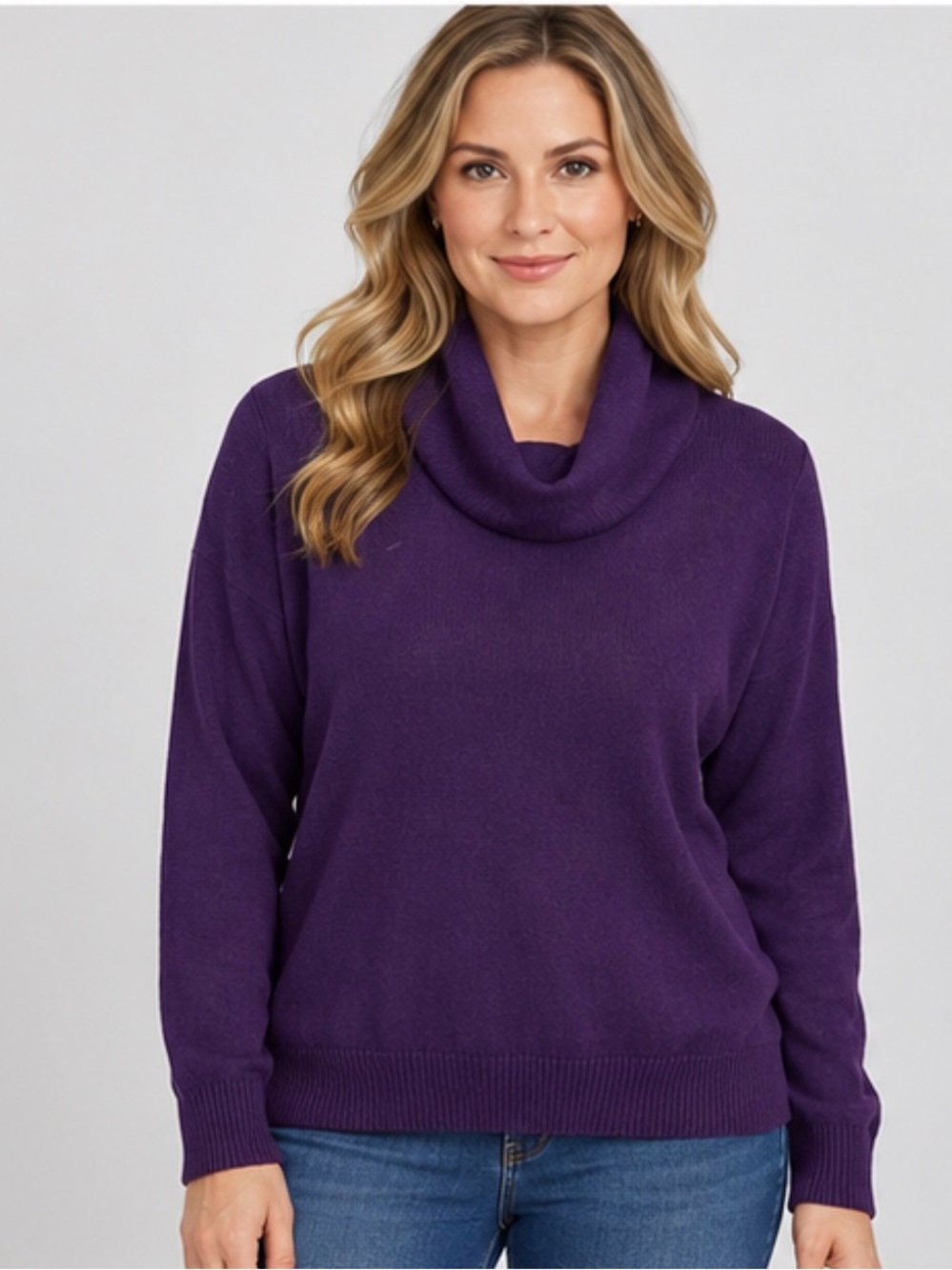 Pendleton Womens M Purple Turtleneck Sweater Virgin Wool Knit Quiet Luxury Boho